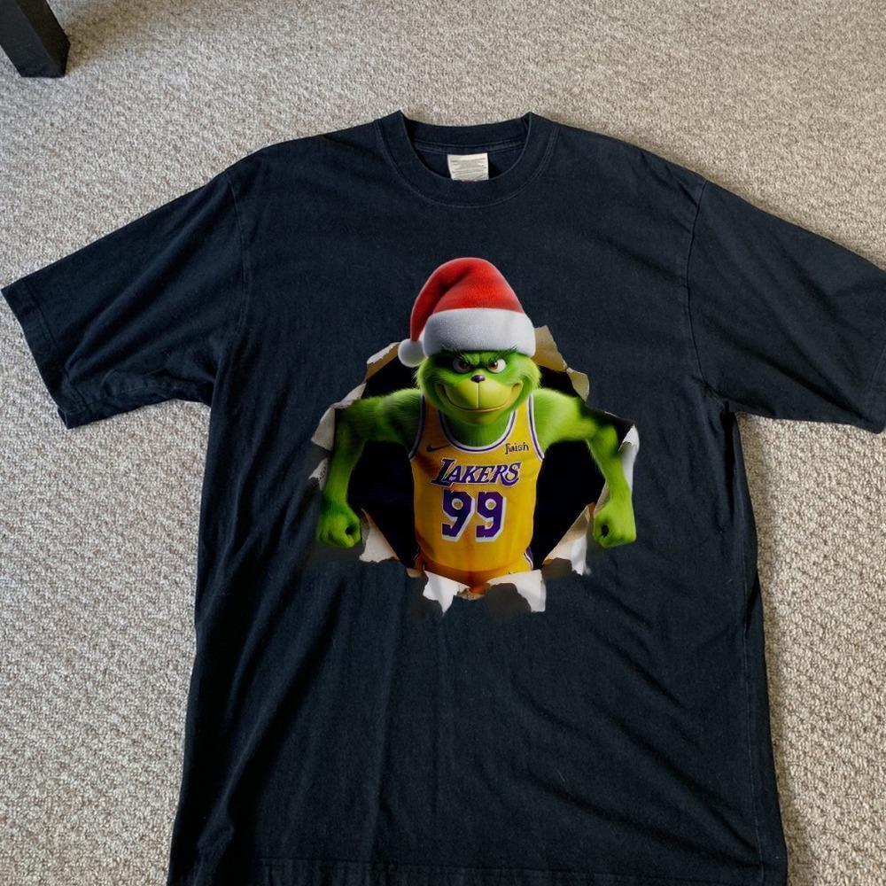 Los Angeles Lakers Grinch Tshirt Shirt Unisex Black Tshirt